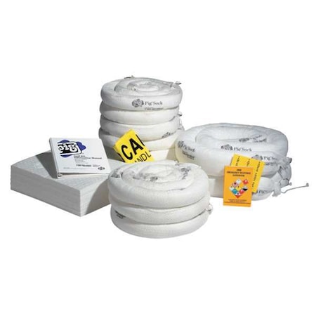 Spill Kit Refill, 39 gal Volume Absorbed per Kit, Not Applicable Capacity, Box, White, 68 MPN:RFL443
