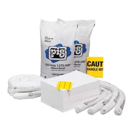 Spill Kit Refill, 40 gal Volume Absorbed per Kit, Not Applicable Capacity, Box, White, 90 MPN:RFL459