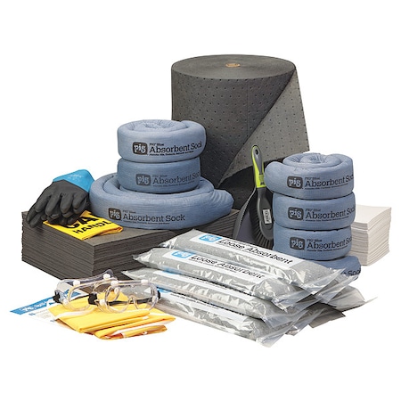 Spill Kit Refill, 45 gal Volume Absorbed per Kit, Not Applicable Capacity, Box, Gray/Blue, 1 MPN:RFL820