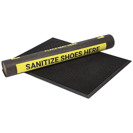 Sanitizing/Disinfecting Mat, 1/2 in Thick, 3 ft W x 10 ft L, Black MPN:SAN205-BK