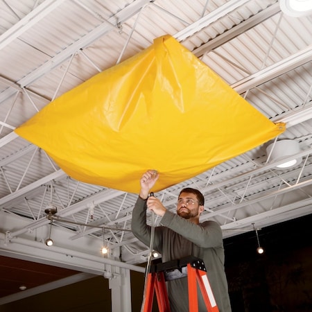 Magnetic Roof Leak Diverter Tarp Yellow 5' L x 5' W MPN:TLS1999-YW
