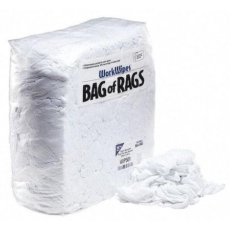 T-shirt Rags 25 lb. Cotton, White MPN:WIP501