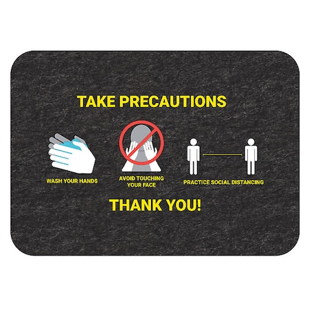 Health Precaution Floor Sign, PK4 MPN:GMM21003-BK