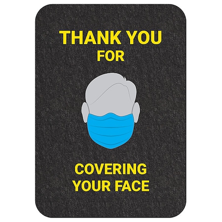 Cover Your Face Floor Sign, PK4 MPN:GMM21010-BK