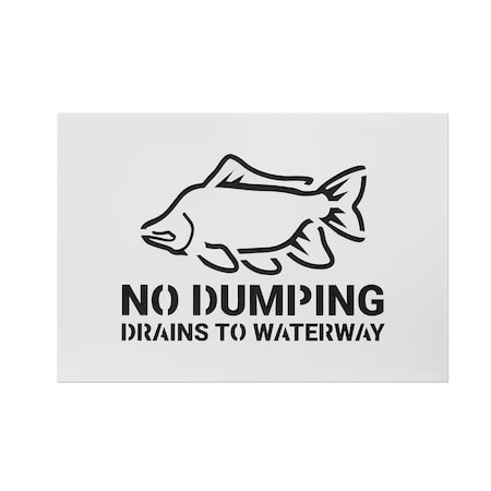 Storm Drain Stencil, Message, Various Font, Polyethylene, White, 3 Pieces MPN:SGN8208