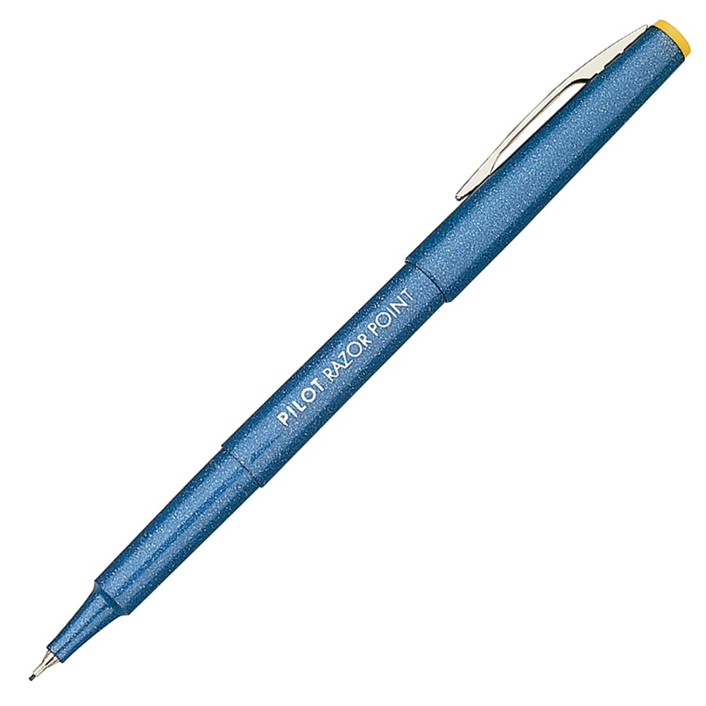 Pilot Razor Point Pens, Extra-Fine Point, 0.3 mm, Blue Barrel, Blue Ink, Pack Of 12 Pens MPN:11004