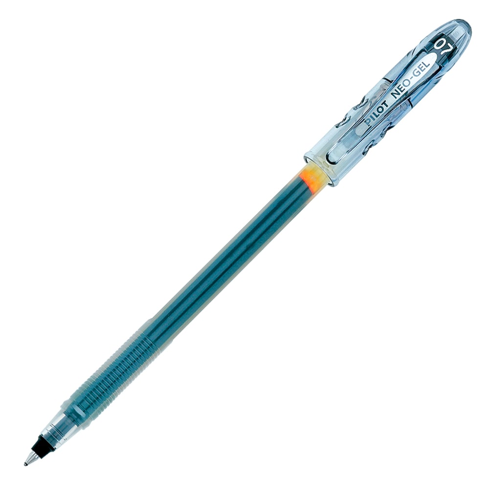 Pilot Neo-Gel Rollerball Pens, Fine Point, 0.7 mm, Clear Barrel, Black Ink, Pack Of 12 MPN:14001