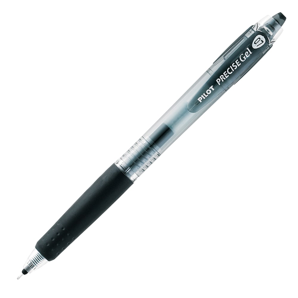 Pilot Precise BeGreen Gel Retractable Rollerball Pens, Fine Point, 0.7 mm, 83% Recycled, Black Translucent Barrel, Black Ink, Pack Of 12 MPN:15001