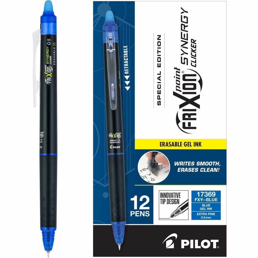 FriXion Erasable Gel Pens - Extra Fine 0.5 mm Point Size - Retractable - Blue - 12 / Dozen MPN:17369