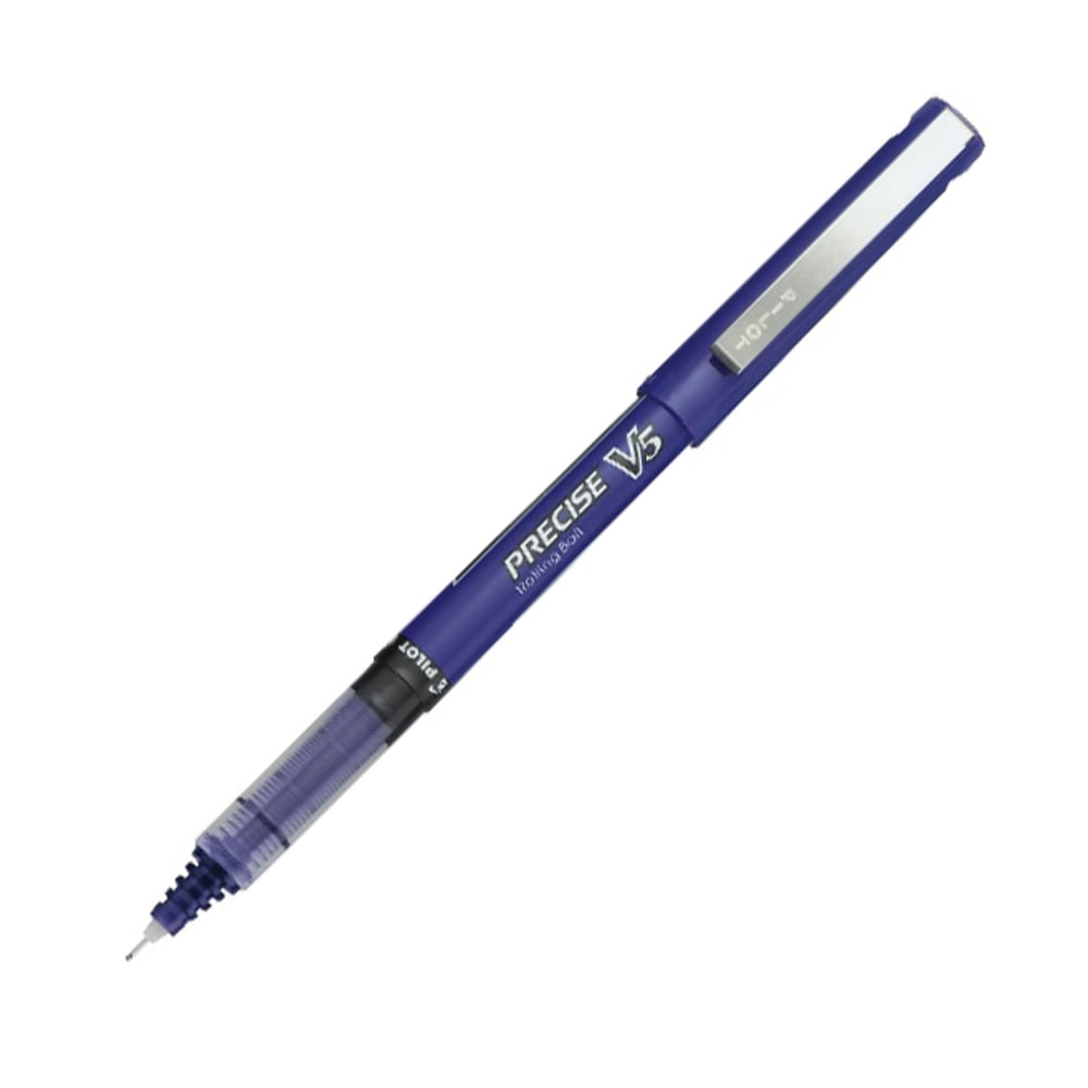 Pilot Precise V5 Liquid Ink Rollerball Pens, 0.5 mm, Extra Fine Point, Purple Barrel, Purple Ink, Pack Of 12 Pens MPN:25106