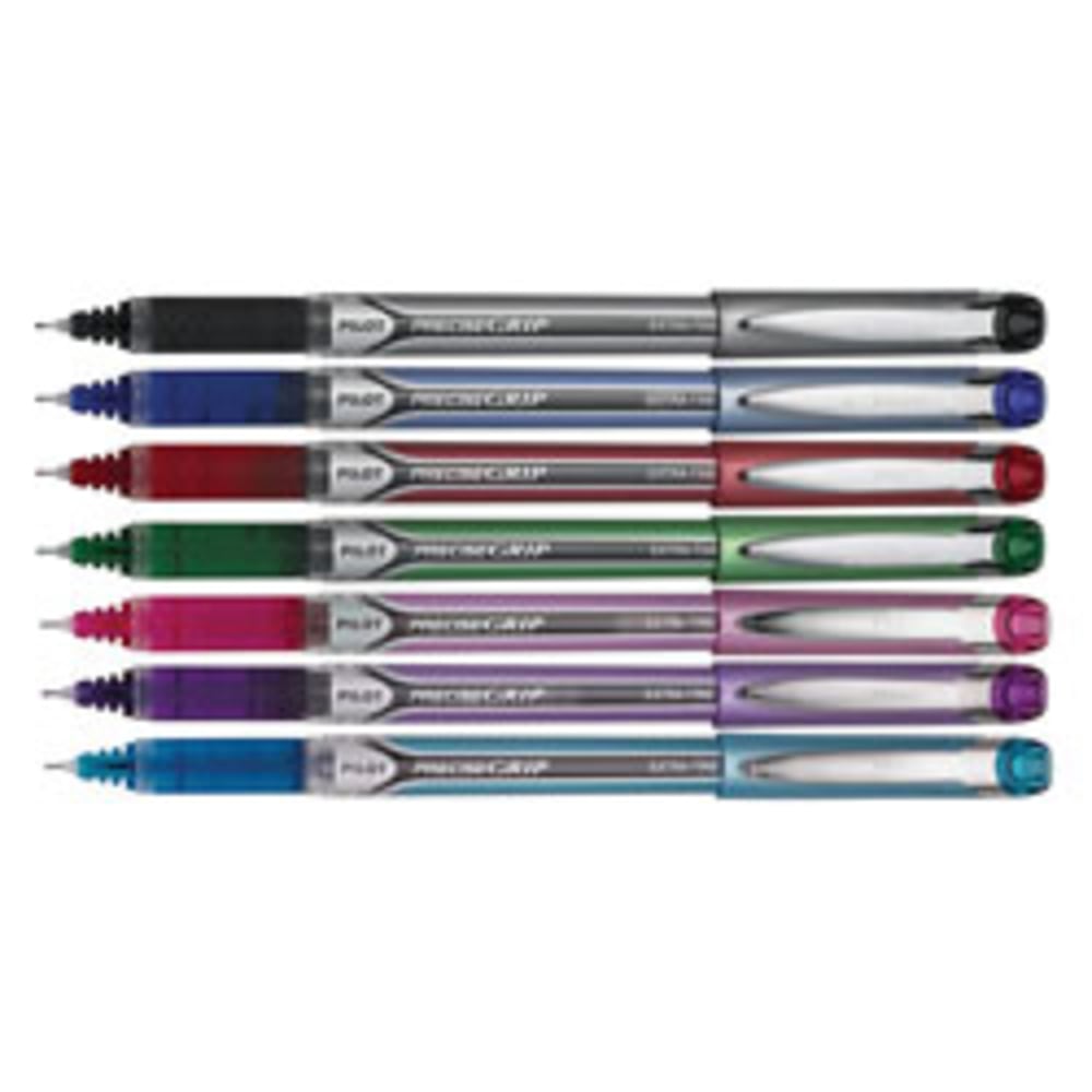 Pilot Precise Grip Liquid Ink Rollerball Pens, Needle Point, 0.5 mm, Assorted Metallic Barrels, Assorted Ink Colors, Pack Of 7 Pens MPN:28864