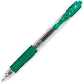 Pilot® G2 Gel Retractable Rollerball Pen Extra Fine 0.5mm Green Ink Dozen 31005