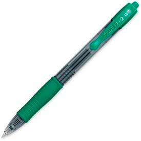 Pilot® G2 Gel Retractable Rollerball Pen Fine 0.7mm Green Ink Dozen 31025