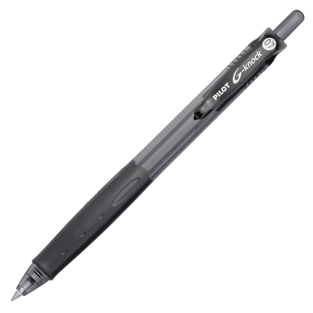 Pilot G-Knock BeGreen Gel Rollerball Pen, Fine Point, 0.7 mm, Black Barrel, Black Ink, Pack Of 12 MPN:31506