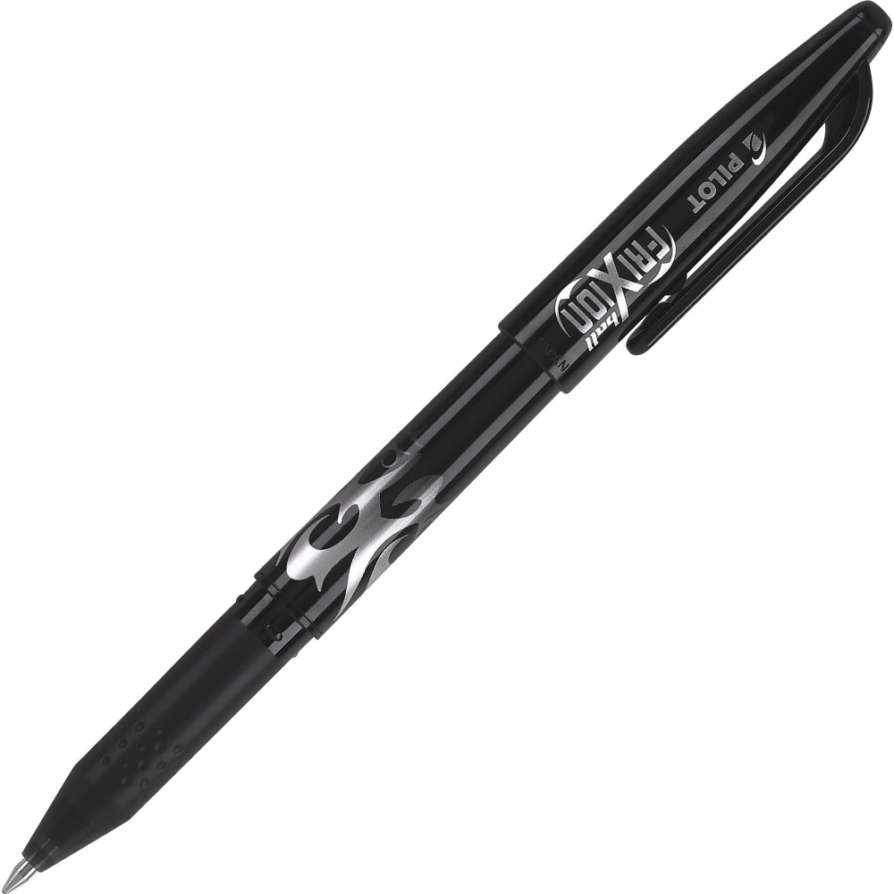Pilot FriXion Ball Erasable Gel Pens, Pack of 12, Fine Point, 0.7 mm, Black Barrel, Black Ink MPN:31550