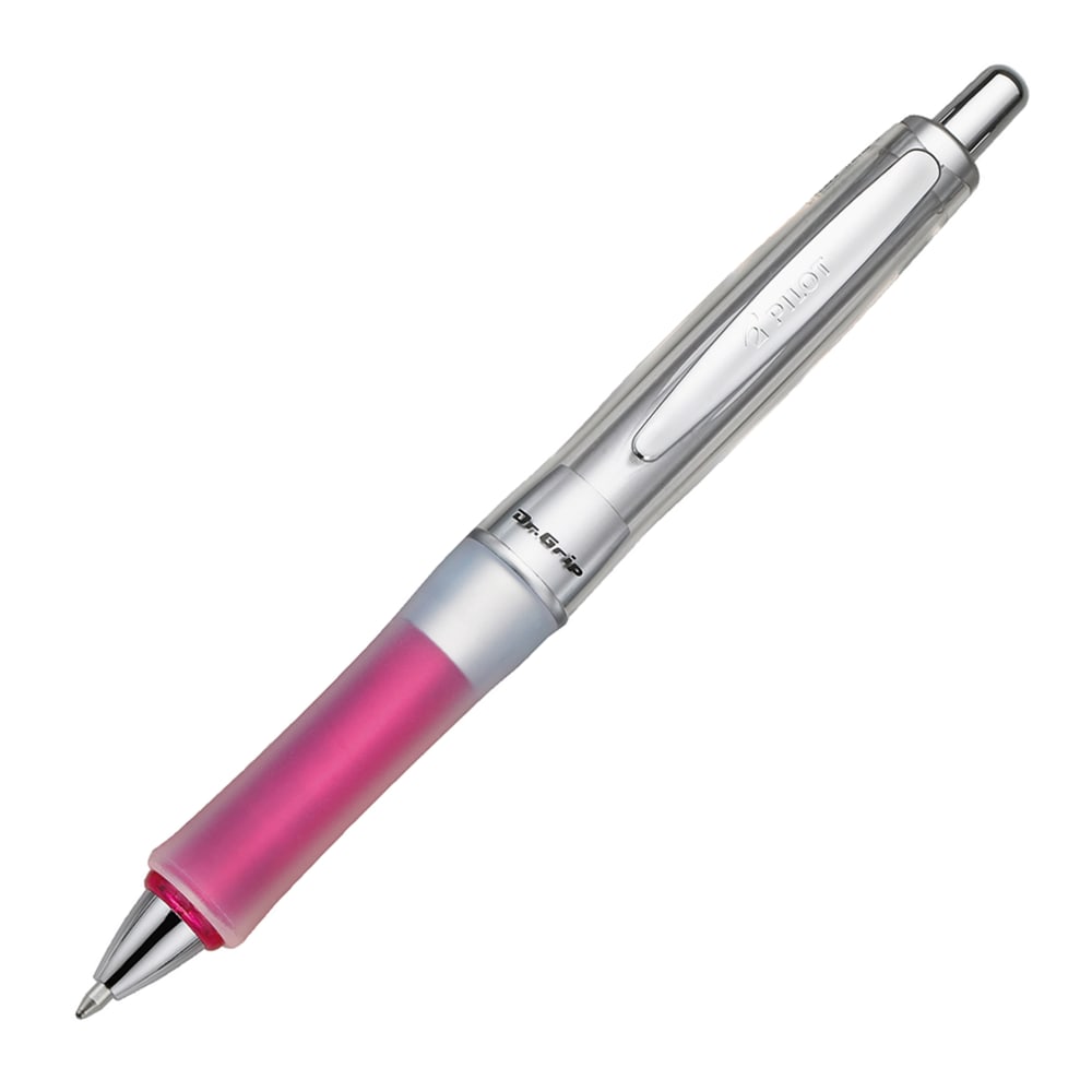 Pilot Dr. Grip Center Of Gravity Ballpoint Pen, Medium Point, 1.0 mm, Pink Metallic Barrel, Black Ink MPN:36182