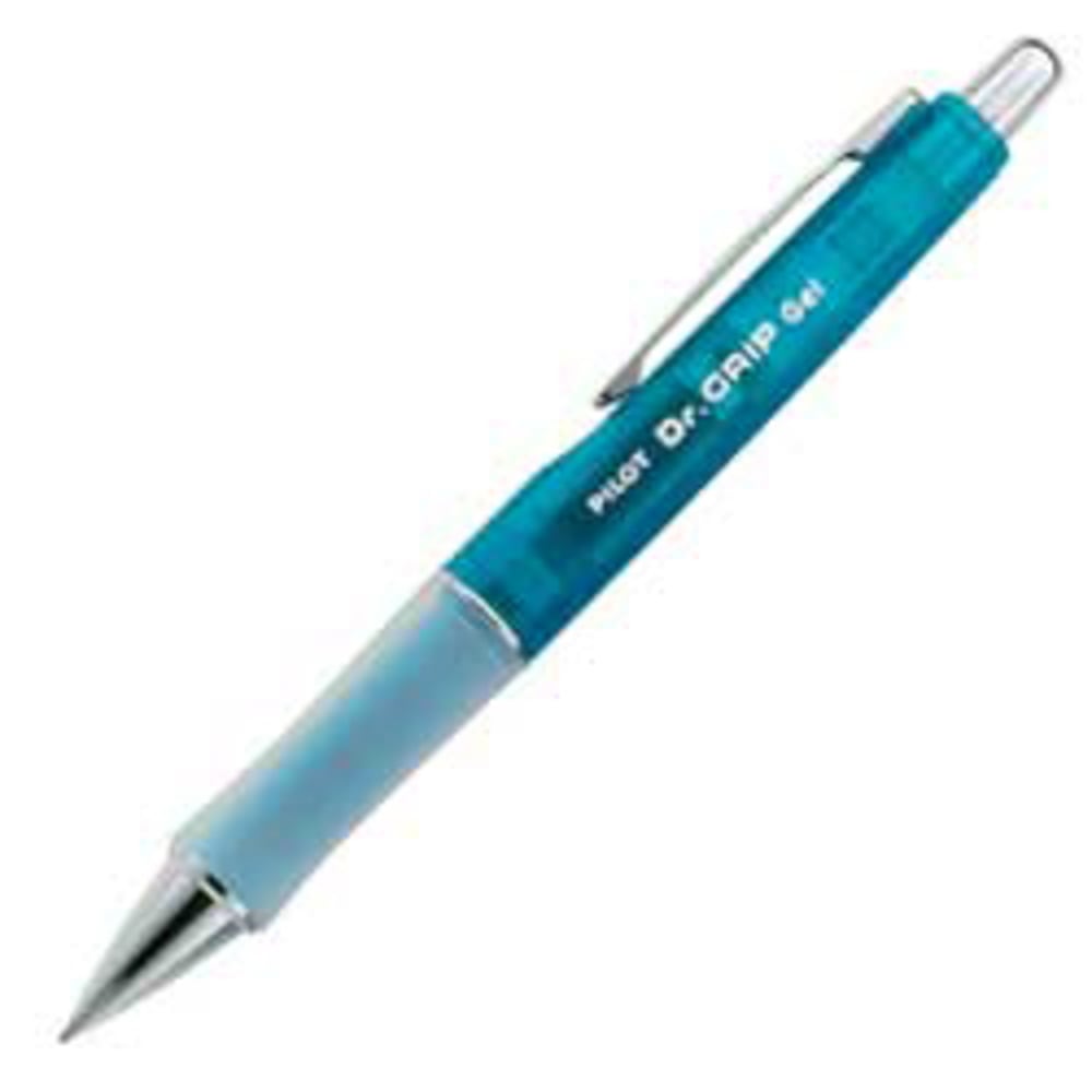 Pilot Dr. Grip Gel Rollerball Pen, Fine Point, 0.7 mm, Electric Blue Barrel, Black Ink MPN:36260