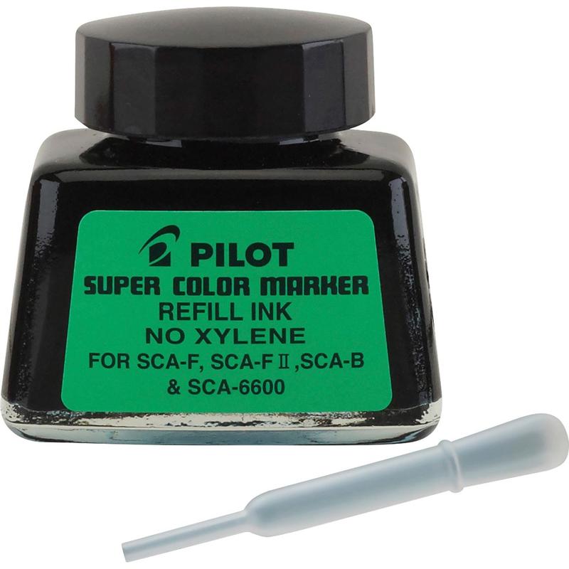 Pilot Super Color Marker Refill Ink, Fine Point, 0.7 mm, 1 Fl Oz, Black MPN:48500