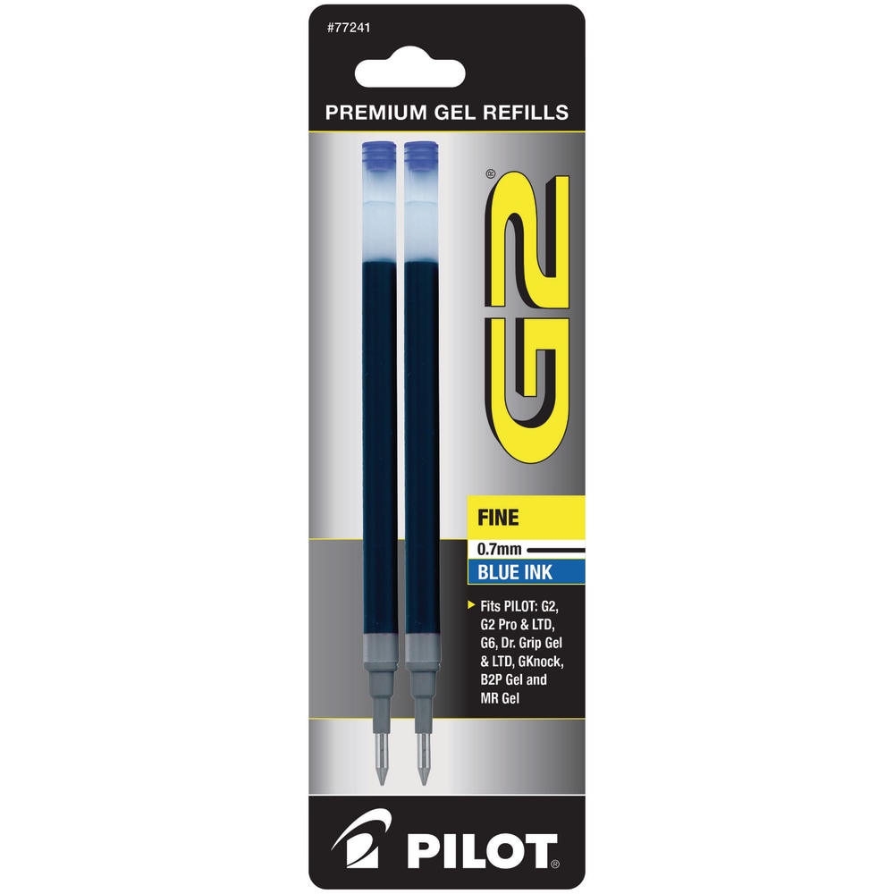 Pilot G2 Gel Refill, Fine Point, 0.7mm, Blue Ink, Pack of 2 Refills MPN:77241