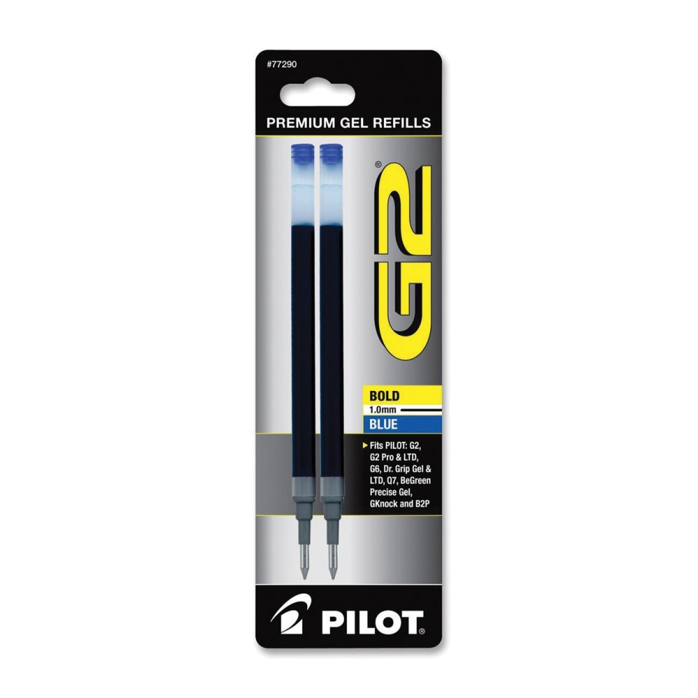 Pilot G2 Gel Refills, Bold Point, 1.0mm, Blue Ink, Pack of 2 Refills MPN:77290
