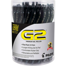 Pilot® G2 Premium Retractable Gel Pen Fine 0.7mm Black Ink/Barrel 36/Pack 84065