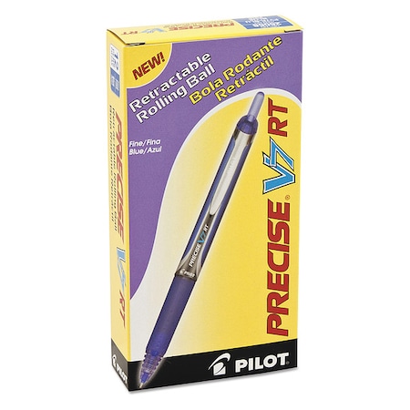 Precise V7RT Rollerball Pen, Retractable, Fine 0.7 mm, Blue Ink, Blue Barrel, PK12 MPN:26068