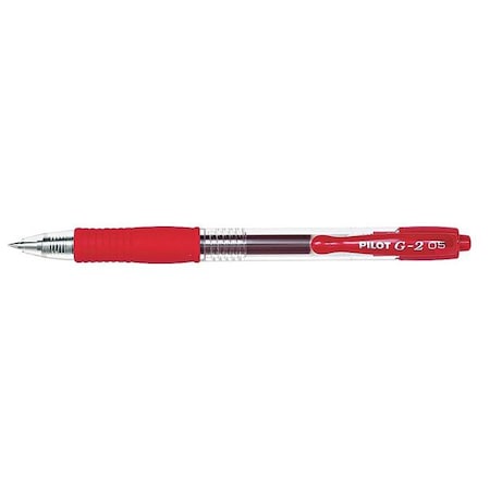 G2 Premium Gel Pen, Retractable, Extra-Fine 0.5 mm, Red Ink, Smoke/Red Barrel, PK12 MPN:PIL31004