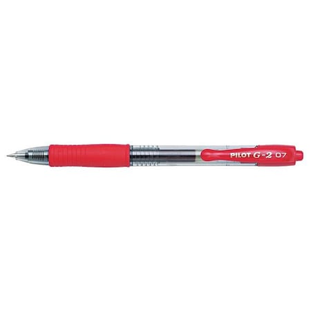 G2 Premium Gel Pen, Retractable, Fine 0.7 mm, Red Ink, Smoke/Red Barrel, PK12 MPN:PIL31022
