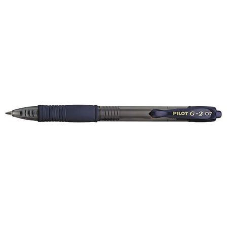 G2 Premium Gel Pen, Retractable, Fine 0.7 mm, Navy Blue Ink, Smoke/Blue Barrel, PK12 MPN:PIL31187