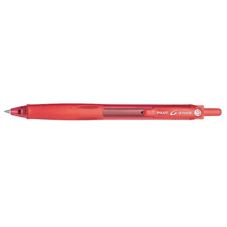 G-Knock BeGreen Gel Pen, Retractable, Fine 0.7 mm, Red Ink, Translucent Red/Red Barrel, PK12 MPN:PIL31508
