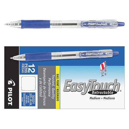 Retractable Pen, Medium 1.0 mm, Blue PK12 MPN:PIL32221