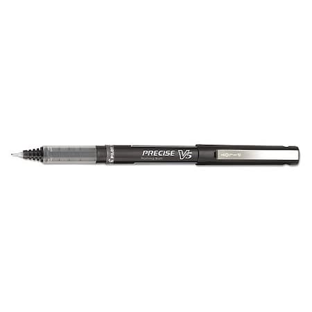 Precise V5 Rollerball Pen, Stick, Extra-Fine 0.5 mm, Black Ink, Black/Clear Barrel, PK12 MPN:PIL35334