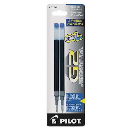 Pen Ink Cartridge Set, Blue, Gel, PK2 MPN:PIL77241