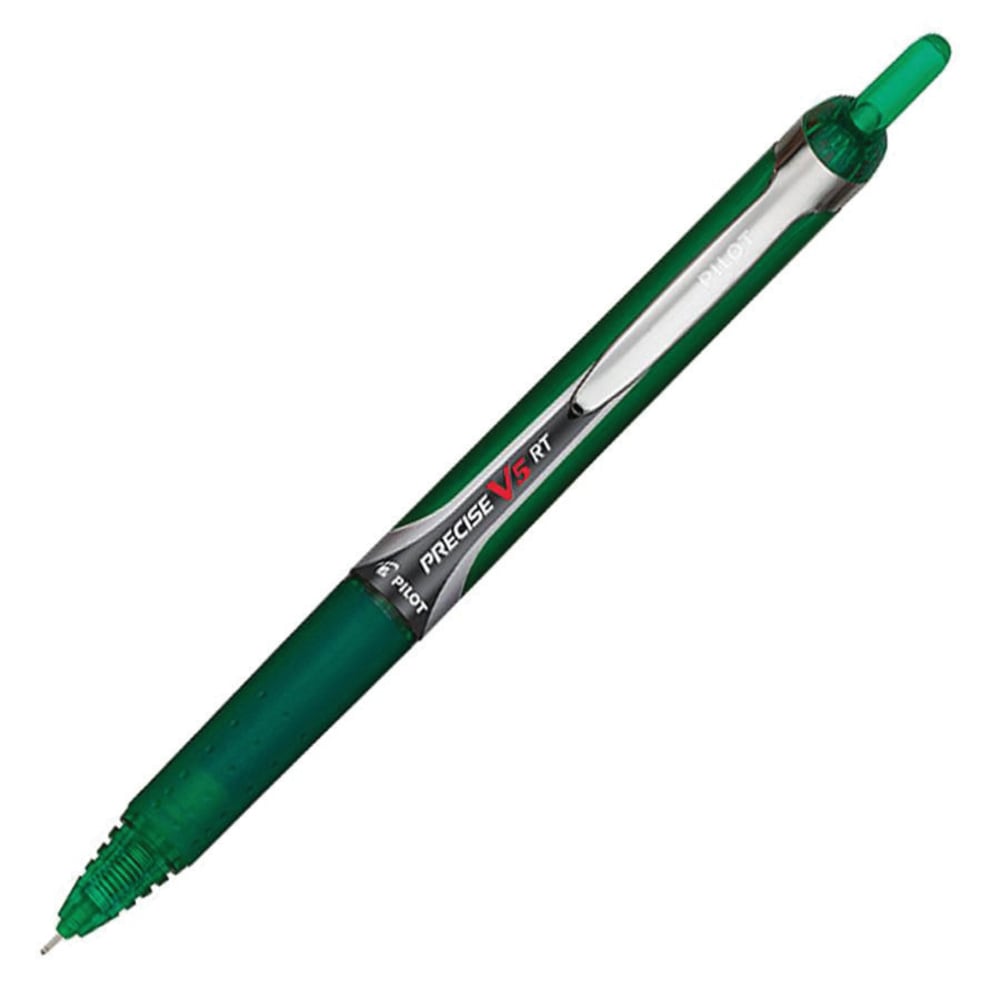 Pilot Precise V5 RT Premium Retractable Rolling Ball Pen, Fine Point, 0.5 mm, Green Barrel, Green Ink MPN:PIL26065