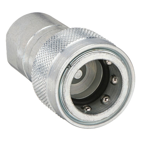 Hydraulic Quick Connect Hose Coupling, Steel Body, Sleeve Lock, 3/4