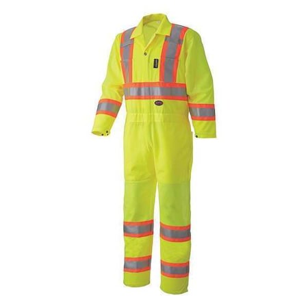 Traffic Coverall, Hi-Vis, Yw, Polyester, L MPN:V1070160U-L