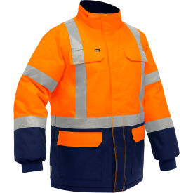 Bisley® Insulated Freezer Jacket with Navy Bottom 4XL Hi-Vis Orange 343M6450X-ORNV/4X