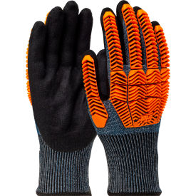 G-Tek® PolyKor® Seamless Knit Blended CR Gloves Nitrile Coated ANSI A4 M Blue 16-MPT430/M - Pkg Qty 6