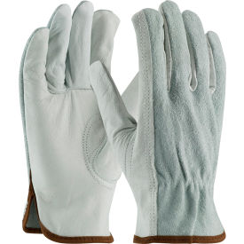 PIP Top Grain Cowhide Drivers Gloves Split Cowhide Back Grain Palm Keystone Regular Grade M 68-161SB/M