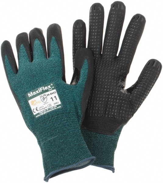 Cut, Puncture & Abrasion-Resistant Gloves: ATG 34-8443, Size 2X-Large, ANSI Cut A2, ANSI Puncture 1, Nitrile, Engineered Yarn MPN:34-8443/XXL
