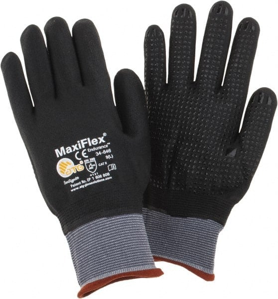 General Purpose Work Gloves: Large, Nitrile Coated, Nylon MPN:34-846/L