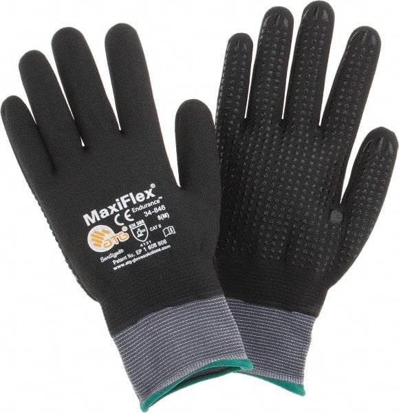 General Purpose Work Gloves: Medium, Nitrile Coated, Nylon MPN:34-846/M