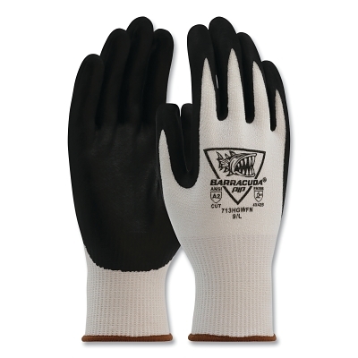 White HPpe Shell With Black Foam Nitrile Dip MPN:713HGWFN/M