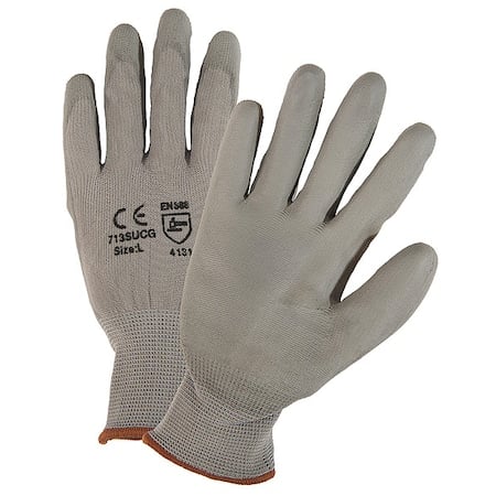 Gray Pu Palm Coated Graynylon Gloves MPN:713SUCG/M