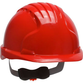 Evolution Deluxe 6151 Cap Style Hard Hat HDPE Shell 6-Pt Polyester Suspension Ratchet Adj. Red 280-EV6151-60
