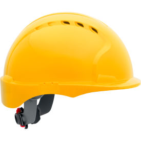 Evolution Deluxe 6151 Short Brim Hard Hat HDPE Shell 6-Pt Suspension Ratchet Adjustment Yellow 280-EV6151SV-20