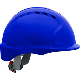 Evolution Deluxe 6151 Short Brim Hard Hat HDPE Shell 6-Point Suspension Ratchet Adjustment Blue 280-EV6151SV-50