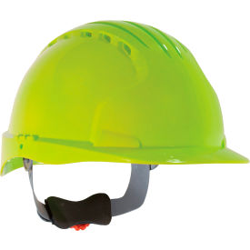 Evolution Deluxe 6151 Standard Brim Vented Hard Hat HDPE Shell 6-Pt Suspension Neon Yellow 280-EV6151V-LY