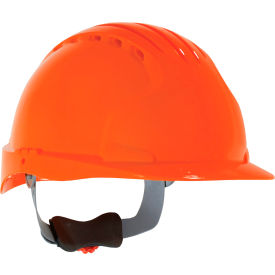 Evolution Deluxe 6151 Standard Brim Vented Hard Hat HDPE Shell 6-Pt Suspension Neon Orange 280-EV6151V-OR