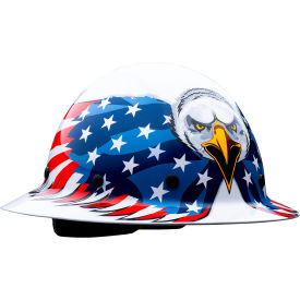 Wolfjaw™ Full Brim Hard Hat w/ Graphic Eagle Design 8-Point Riveted Non-Vented White 280-HP1481EAG-01